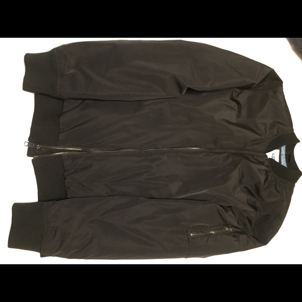 Old Navy Black Bomber Jacket Size Medium Tall